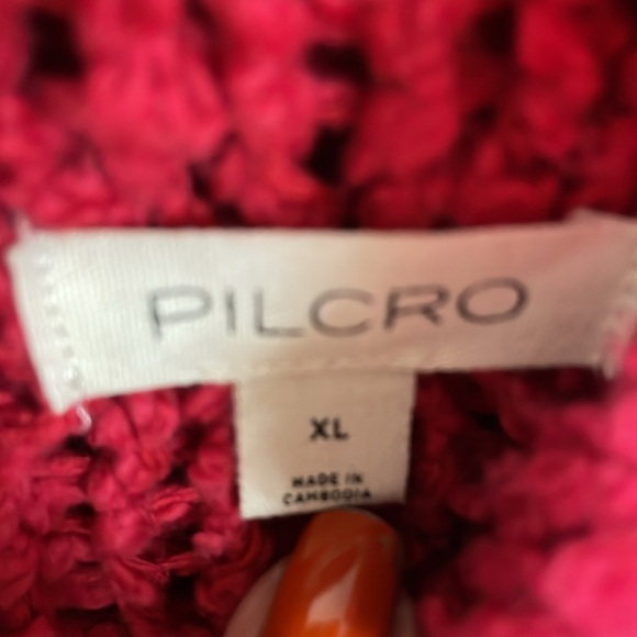 Anthropologie Pilcro Red Hoodie Sweater . XL . NEW w/ Tags - Picture 2 of 6